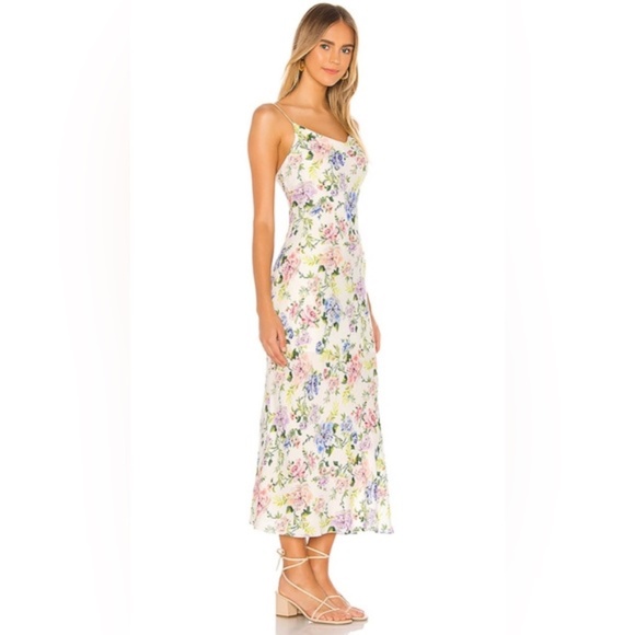 NWT Alice + Olivia Harmony Slip Floral midi dress in Gardenia - size 6 - Picture 9 of 10